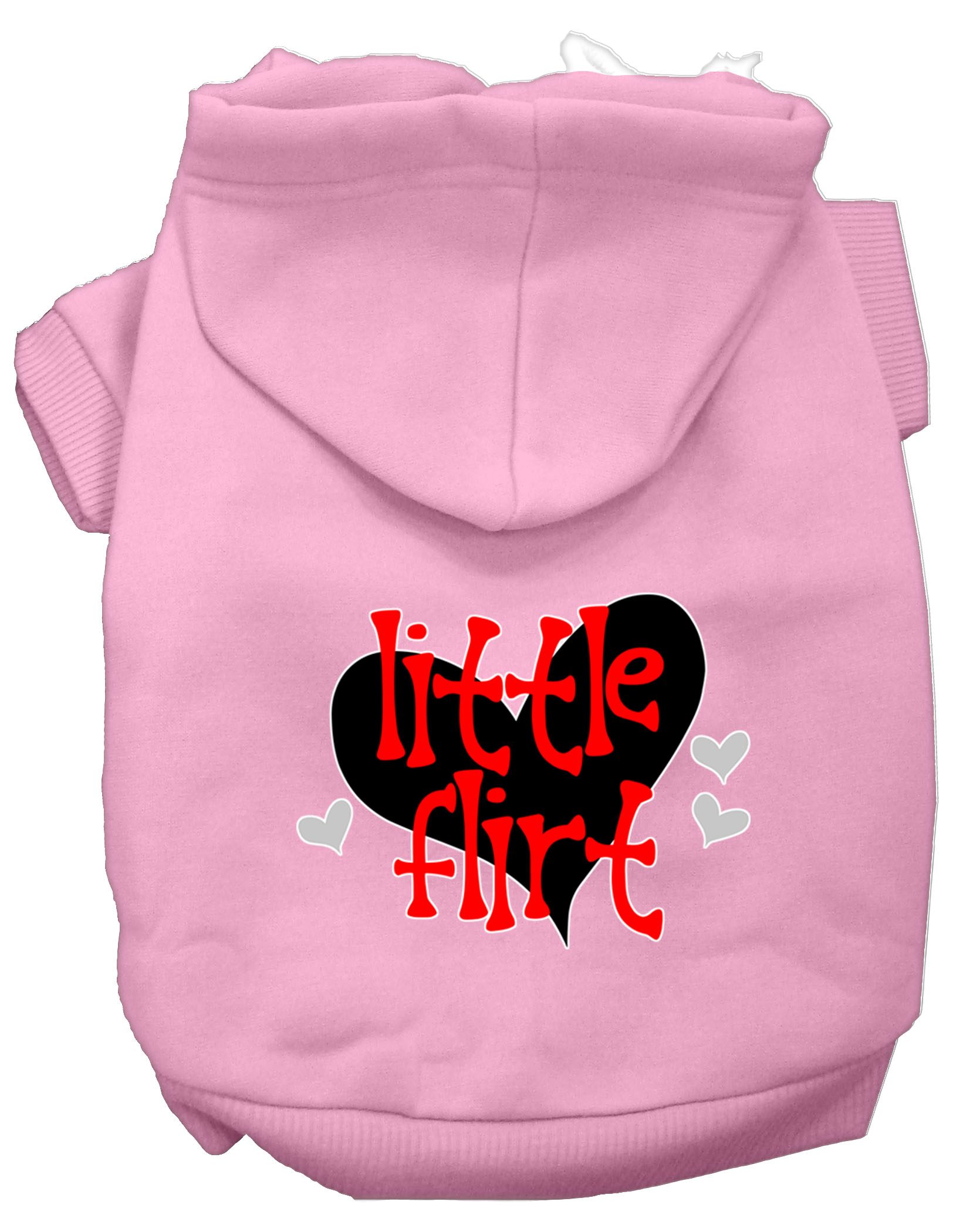 Little Flirt Screen Print Dog Hoodie Light Pink L
